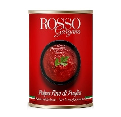 Drvené paradajky jemne (polpa) +/- 4,3kg plech "ROSSO GARGANO"